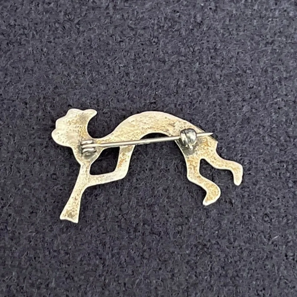 Vintage Unmarked Silver‎ Kokopelli Turquoise Pin Brooch Southwestern